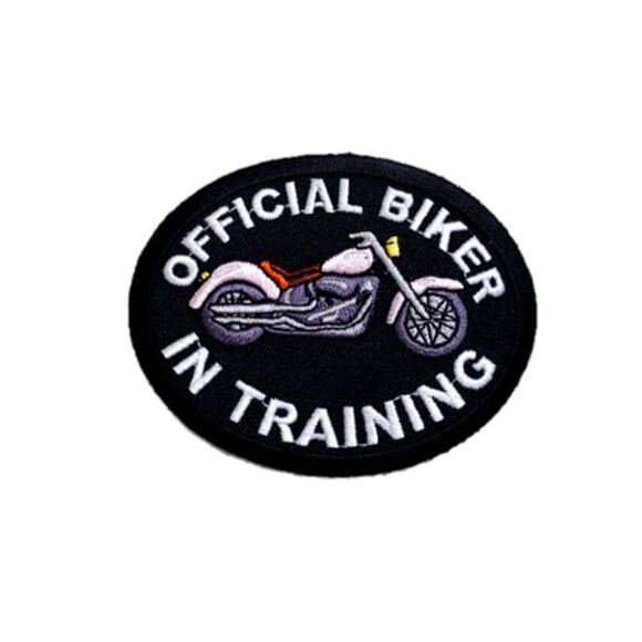 Female Official Biker In Training 3.25"x2.5" Embroidered Patch 💸 - Picture 1 of 4